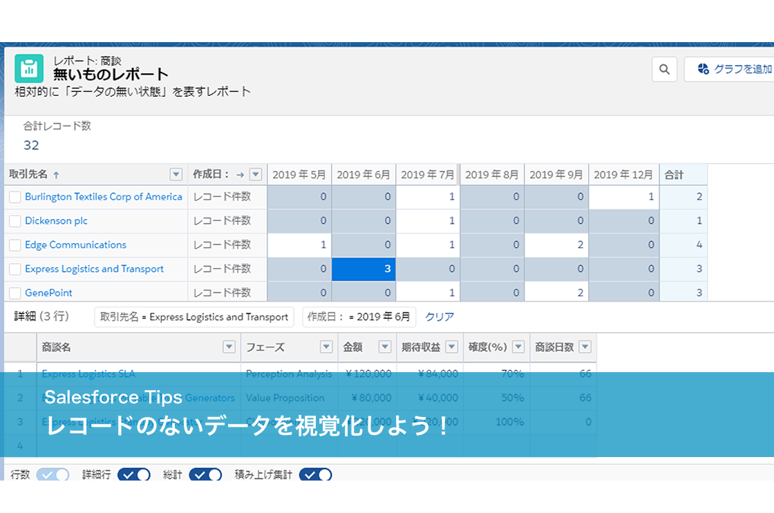 Salesforce  レコードのないデータを視覚化しよう！