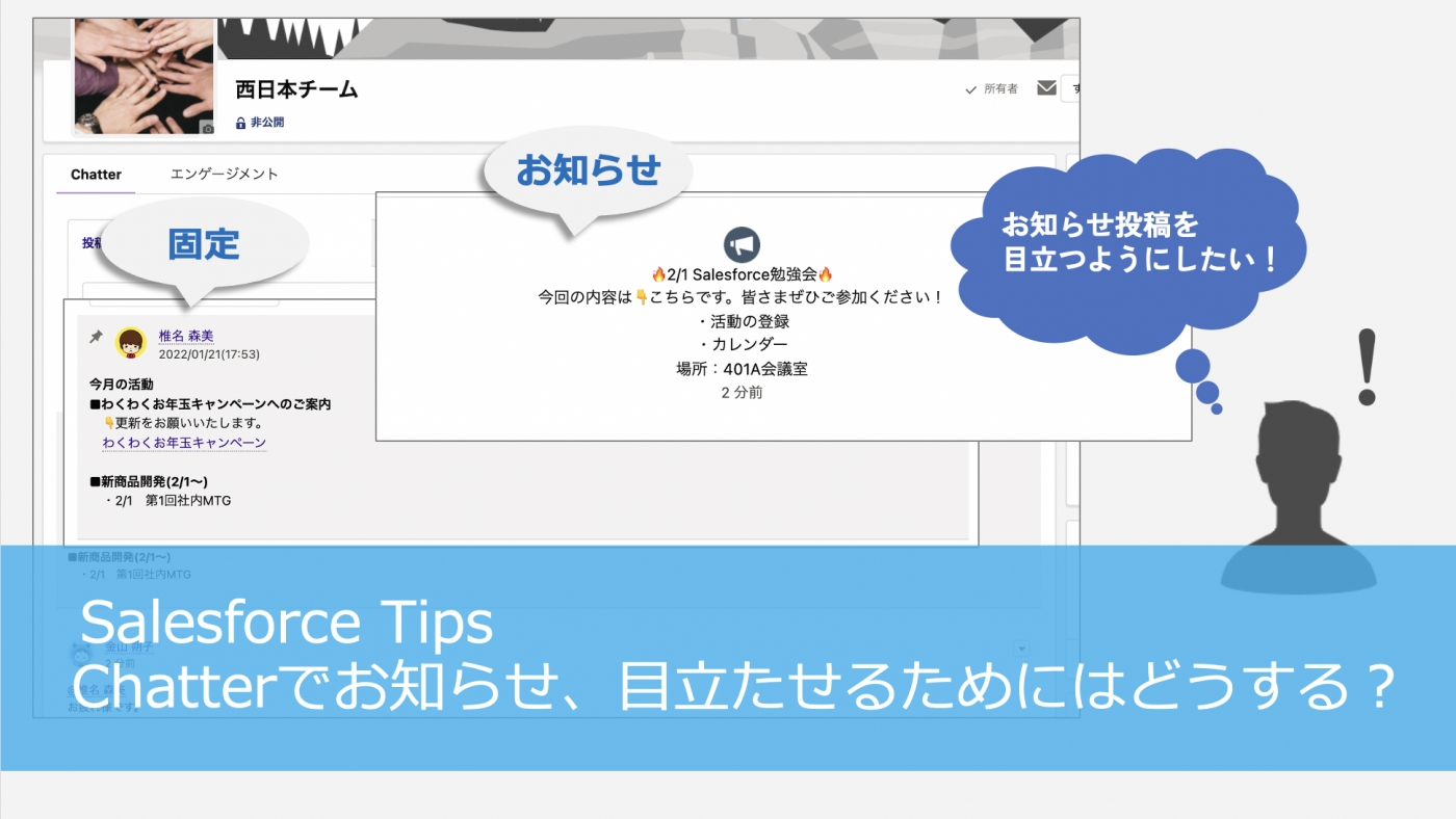 Chatterでお知らせ、目立たせるためにはどうする？