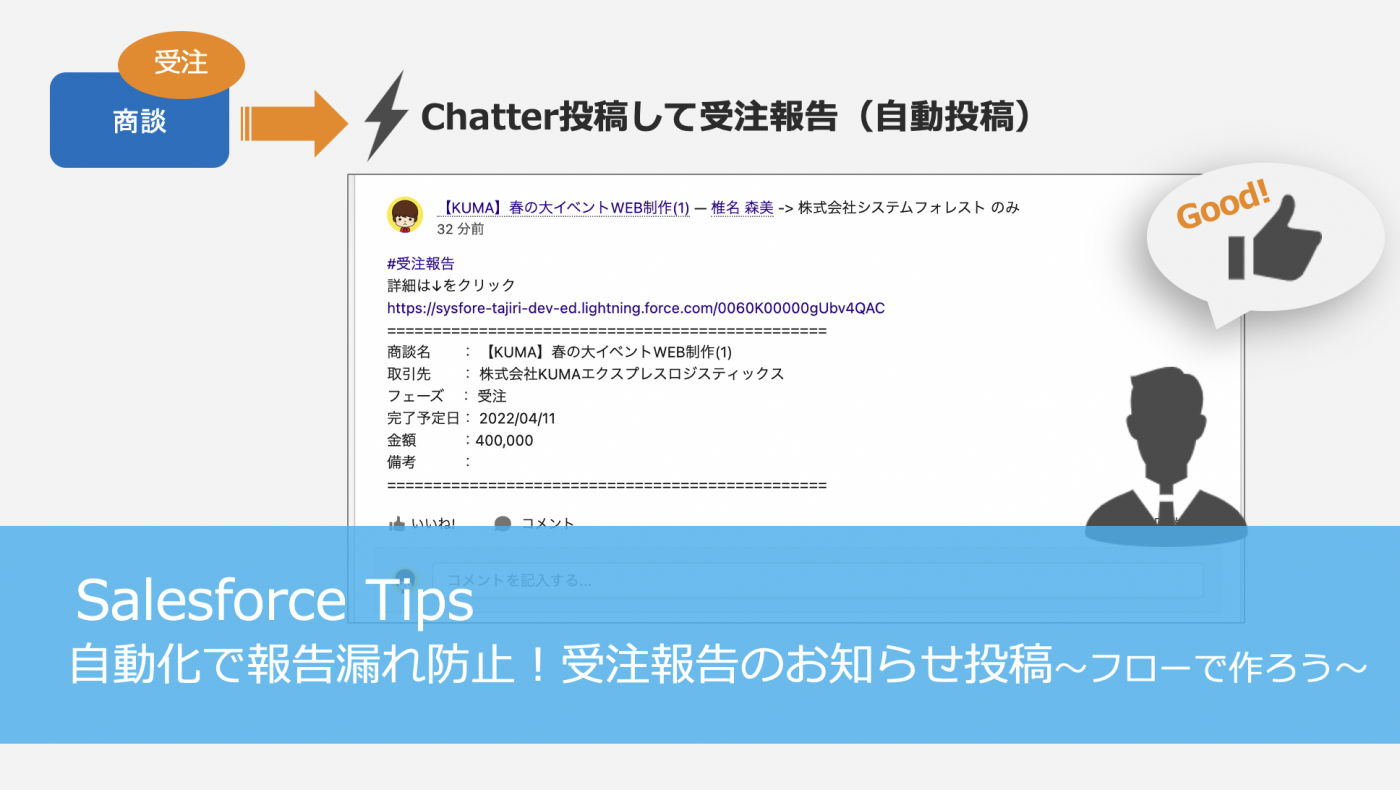 自動化で報告漏れ防止！受注報告のお知らせ投稿〜フローで作ろう〜