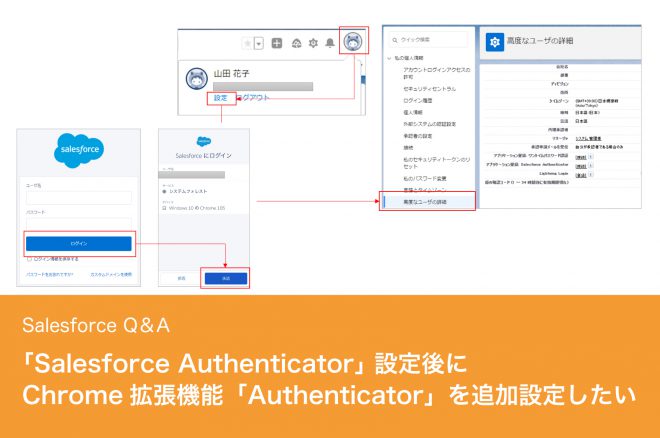 「Salesforce Authenticator」 設定後にChrome拡張機能「Authenticator」を追加設定したい
